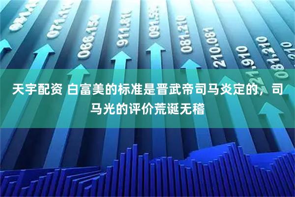 天宇配资 白富美的标准是晋武帝司马炎定的，司马光的评价荒诞无稽