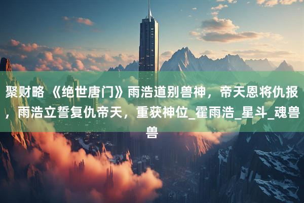 聚财略 《绝世唐门》雨浩道别兽神,帝天恩将仇报,雨浩立誓复仇帝天,重获神位_霍雨浩_星斗_魂兽